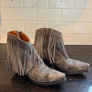 Dan Post Black Fringe Leather Boots